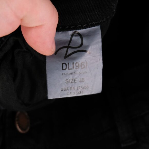 DL1961 Nick Jeans Mens 38 Black Classic Slim Fit Midnight Stretch Denim Pants - Picture 10 of 12
